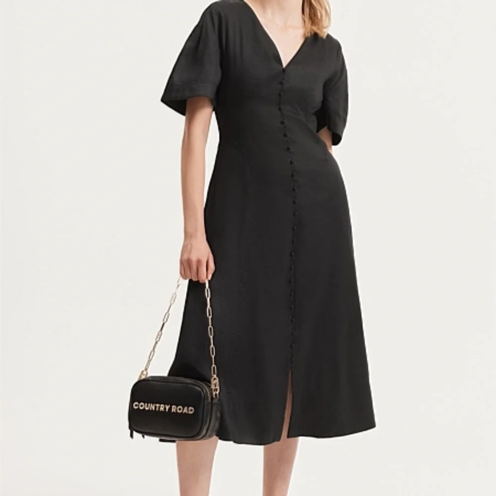 COUNTRY ROAD PANELLED MIDI DRESS WITH POCKETS SIZE 16 - Picture 1 of 4